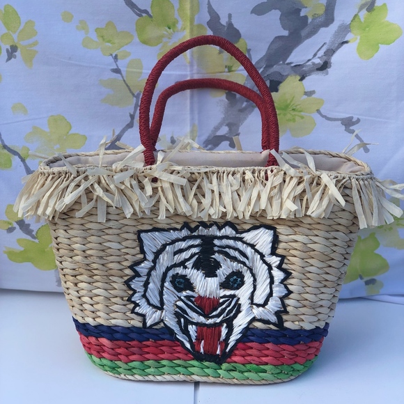 franka straw ring tote bag